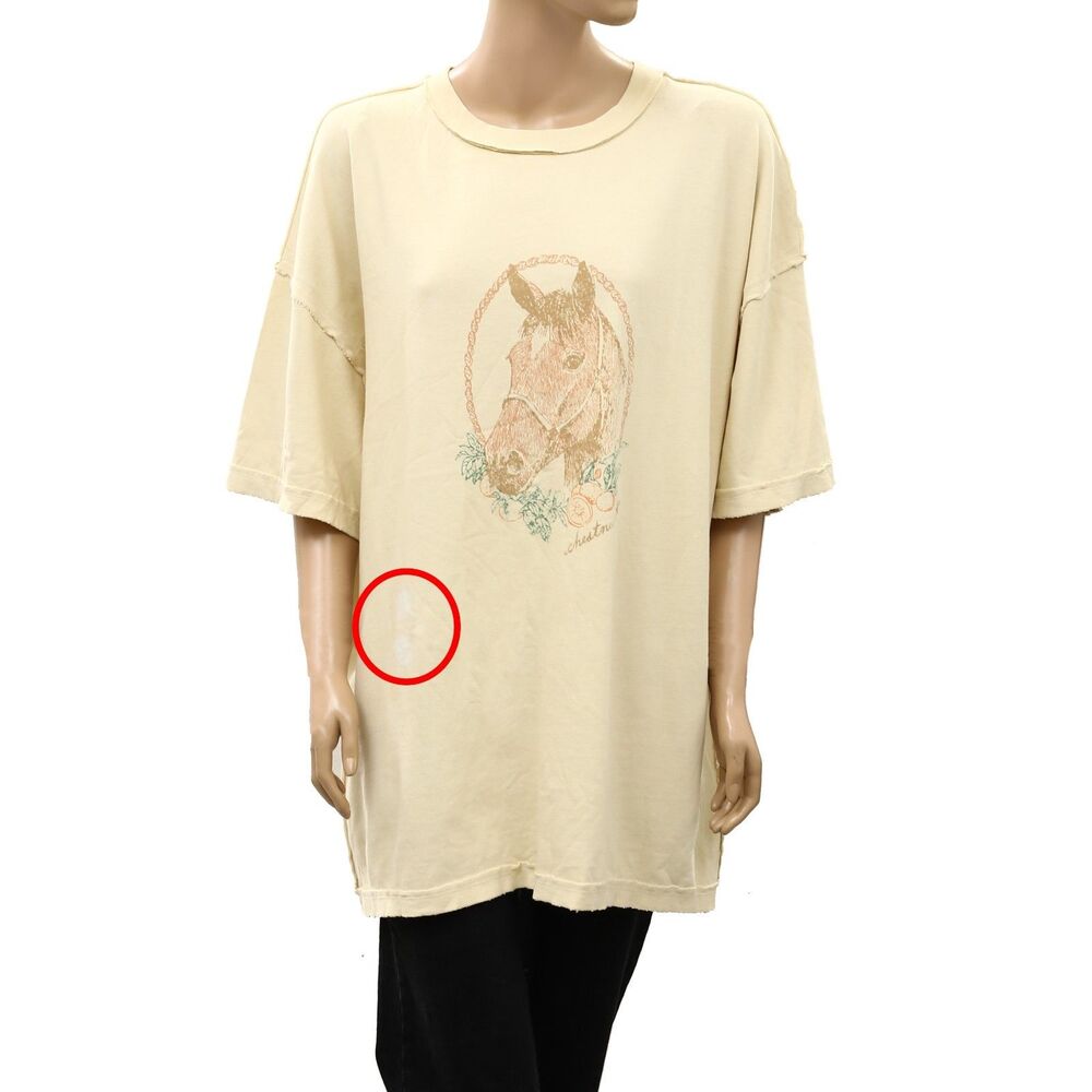 Free People We The Free Farm Friends Tee Tunic Top Oversized Cotton M 290911 - Picture 6 of 10
